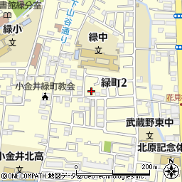 東京都小金井市緑町2丁目11-9周辺の地図