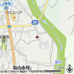 山梨県甲州市塩山赤尾169周辺の地図