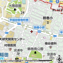 東京都新宿区早稲田鶴巻町519周辺の地図