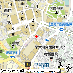 A&A CAFE 早稲田店周辺の地図
