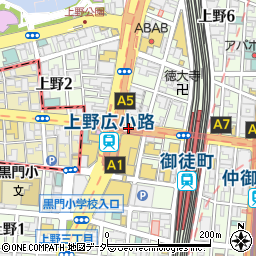 上野御徒町駅周辺の地図