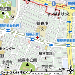 東京都新宿区早稲田鶴巻町109周辺の地図
