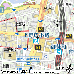 上野広小路周辺の地図