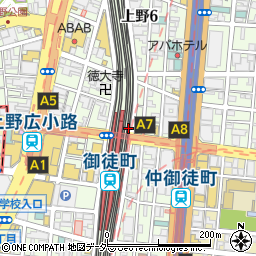 ＳＡＫＵＲＡＣＵＲＲＥＮＣＹ　上野アメ横店周辺の地図