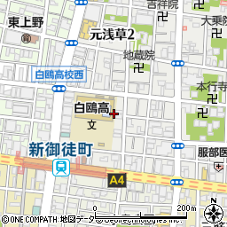 東京都台東区元浅草1丁目周辺の地図