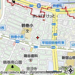 東京都新宿区早稲田鶴巻町558周辺の地図