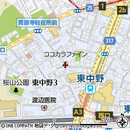 パークステーション東中野第３駐車場周辺の地図