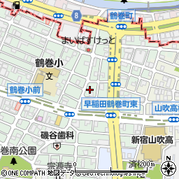 東京都新宿区早稲田鶴巻町568周辺の地図