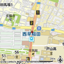 西早稲田駅周辺の地図
