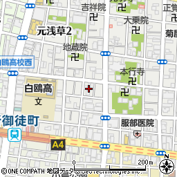 東京都台東区元浅草1丁目12周辺の地図