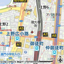 すしと天ぷら とろ一 御徒町本店周辺の地図
