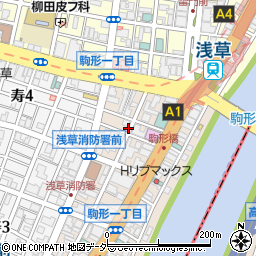 東京都台東区駒形1丁目周辺の地図