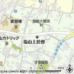 山梨県甲州市塩山上於曽周辺の地図