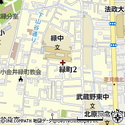 東京都小金井市緑町2丁目11-5周辺の地図