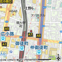 紅とん 上野御徒町店周辺の地図