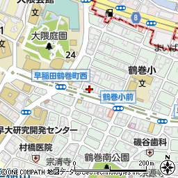 東京都新宿区早稲田鶴巻町111周辺の地図