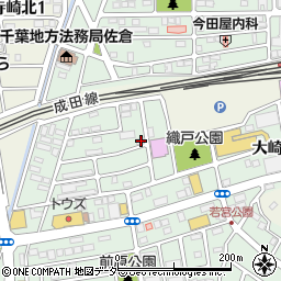 千葉県佐倉市大崎台1丁目周辺の地図