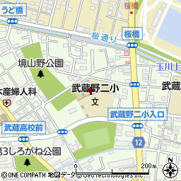 武蔵野市立第二小学校周辺の地図