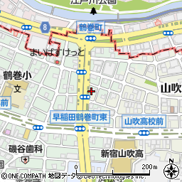 東京都新宿区早稲田鶴巻町571周辺の地図