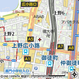 東京都台東区上野4丁目周辺の地図