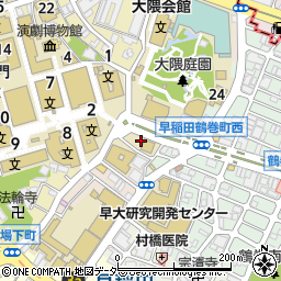 東京都新宿区早稲田鶴巻町516周辺の地図