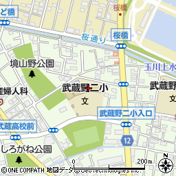 武蔵野市立第二小学校周辺の地図