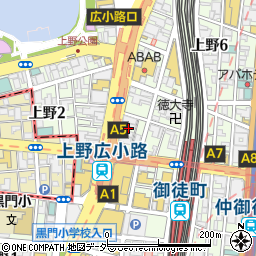 韓国式中華料理専門店 香港飯店0410 上野御徒町店周辺の地図