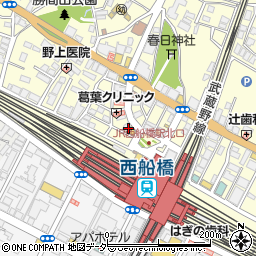 なか卯西船橋駅前店周辺の地図