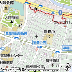 東京都新宿区早稲田鶴巻町107周辺の地図