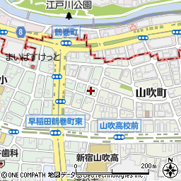 東京都新宿区早稲田鶴巻町579周辺の地図