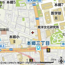 東京都文京区本郷周辺の地図