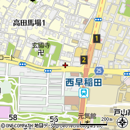 タイムズ西早稲田駅前駐車場周辺の地図