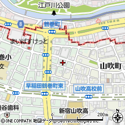 東京都新宿区早稲田鶴巻町576周辺の地図