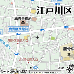 東京都江戸川区鹿骨1丁目52周辺の地図