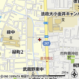 東京都小金井市緑町2丁目8-17周辺の地図