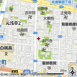 東京都台東区元浅草周辺の地図