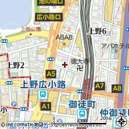 A5ランク 和牛焼肉 侍 ～SAMURAI～ 上野店周辺の地図