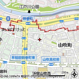 東京都新宿区早稲田鶴巻町580周辺の地図
