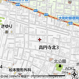 東京都杉並区高円寺北3丁目周辺の地図