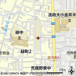 東京都小金井市緑町2丁目10周辺の地図