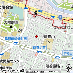 東京都新宿区早稲田鶴巻町113周辺の地図
