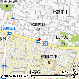 中野上高田一郵便局周辺の地図