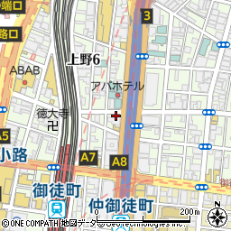 房家 ホルモン館 上野六丁目店周辺の地図