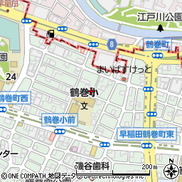 東京都新宿区早稲田鶴巻町308-6周辺の地図