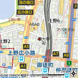 火鍋・しゃぶしゃぶ 食べ放題 熊猫火鍋 上野店周辺の地図