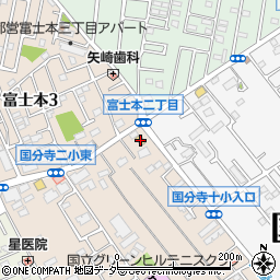ローソンストア１００国分寺富士本二丁目店周辺の地図