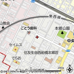 ナビパーク船橋本郷町第１駐車場周辺の地図