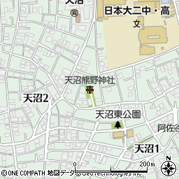 天沼熊野神社周辺の地図