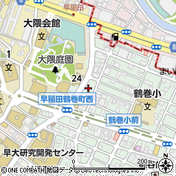 東京都新宿区早稲田鶴巻町539周辺の地図