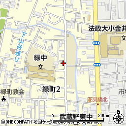 東京都小金井市緑町2丁目11-45周辺の地図